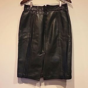 Black Leather Pencil Skirt - Classic Women’s Skirt